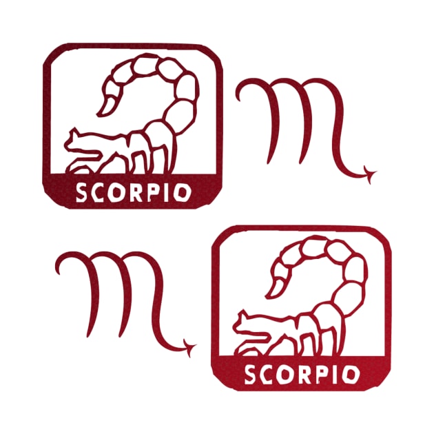 Scorpio Birth Sign - Maroon by BurritoKitty