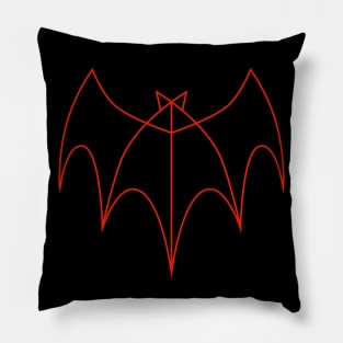 The Blue, the Grey, and the Bat (Red Version) Pillow