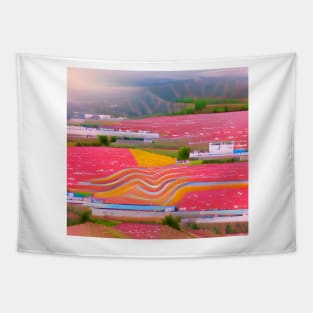 Colorful Spring Fields Tapestry