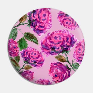 Purple Rose Floral Pattern Pin
