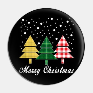 Christmas Santa Tree Xmas Christmas Plaid Pin