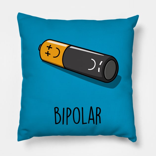 Bipolar Pillow by Mongedraws