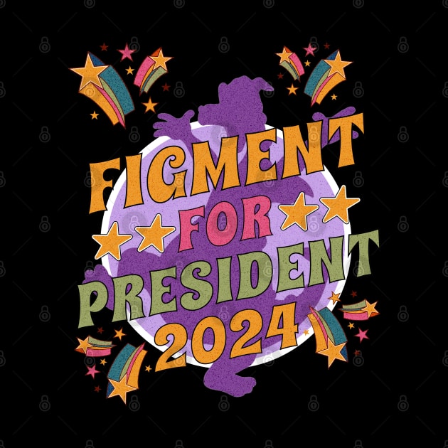 Figment For President 2024 world showcase Theme Park Distressed Design by Joaddo