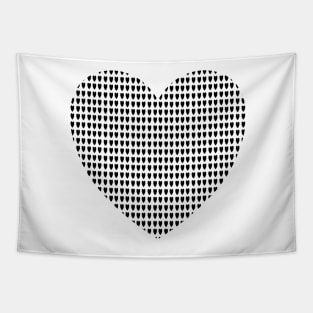 Black Hearts. Geometric Black Heart Pattern. Tapestry