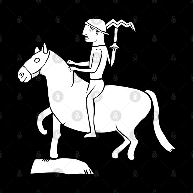 Middle Age Drawing Of A Horseman With A Hammer by WouryMiddleAgeDrawing