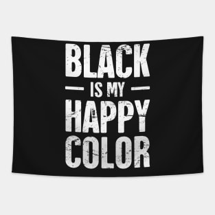 Black Is My Happy Color | Funny Emo Design Tapestry