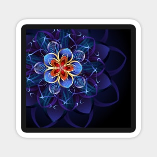 abstract blue flower Magnet