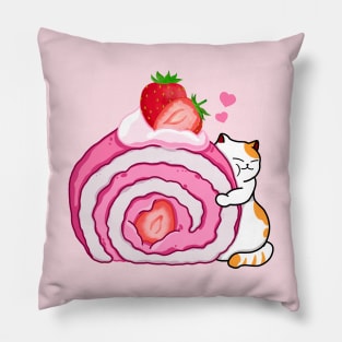 Strawberry Roll Cake Pillow