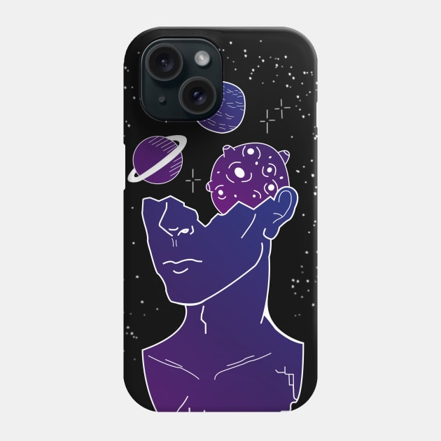 Galaxy Planets and Deep Thinking Phone Case by kareemelk