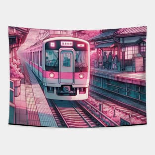 Japanese Station - Anime art Tapestry