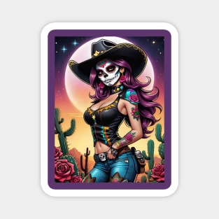 Vaquera - Dia De Los Muertos- Cowgirl Magnet