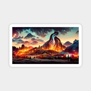 Epic Fiery Landscape Magnet