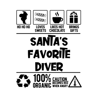 Santa's Favorite Diver Santa Claus T-Shirt