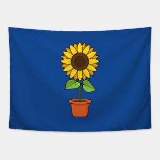 Sunflower Plant in a Pot Tapestry