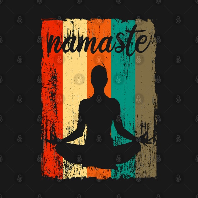 Retro vintage yoga namaste design gift idea by Macphisto Shirts