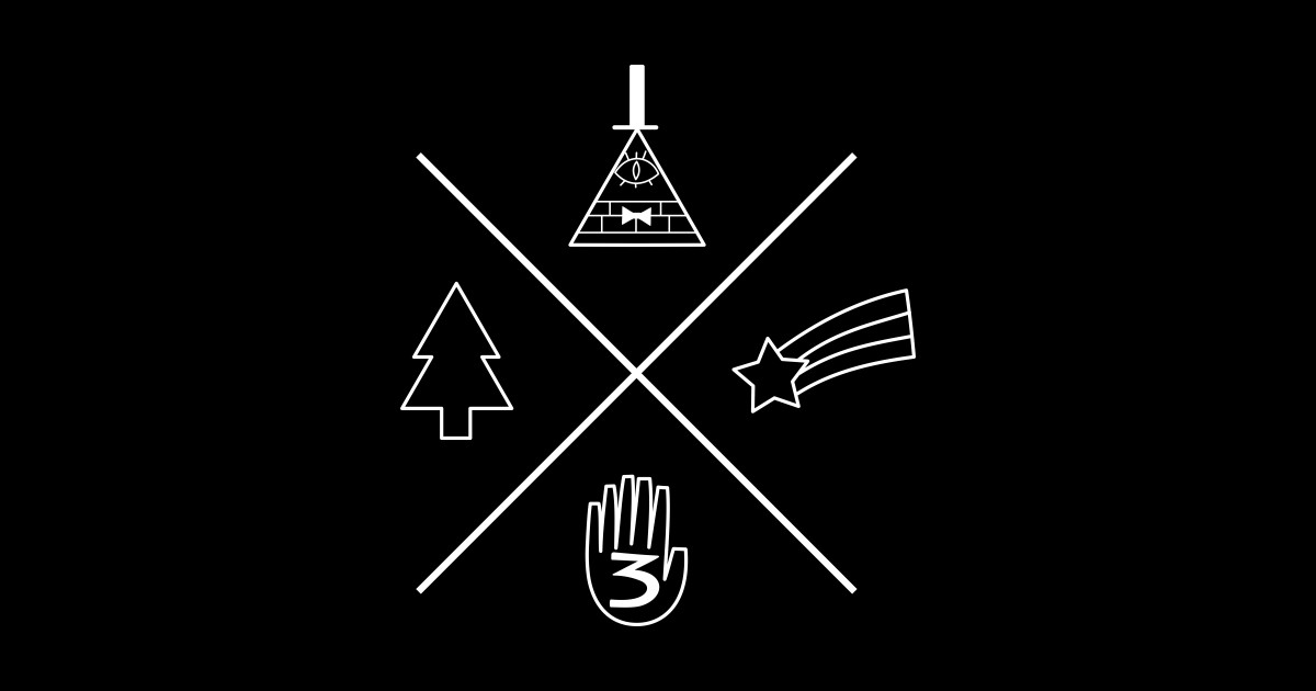 Gravity Falls Symbols - Gravity Falls - T-Shirt | TeePublic