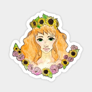 Seasonal flower girls- Summer Magnet