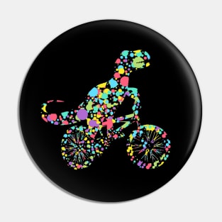 Polka Dot T Rex Dinosaur riding bicycle Dot Day Pin