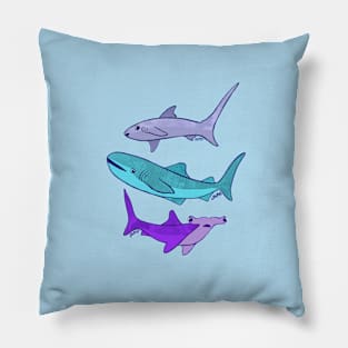 Watercolor Sharks Pillow