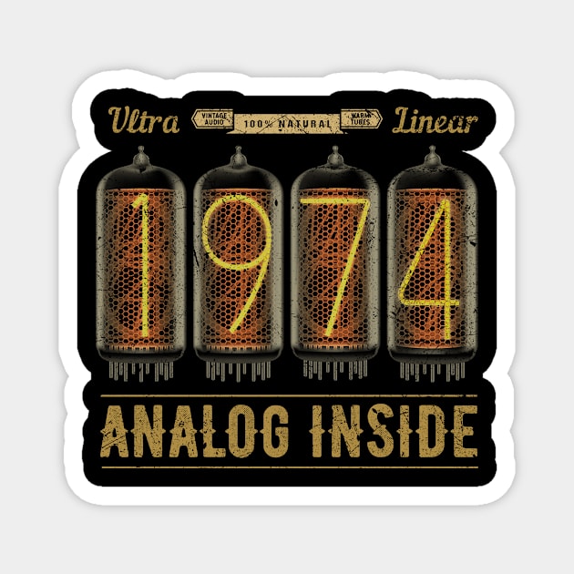 Vintage 1974 Analog Birthday Magnet by All-About-Words