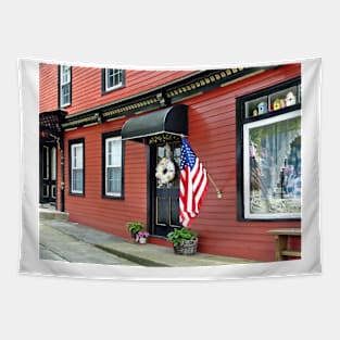 Cold Spring, NY - Street With Red Building Tapestry