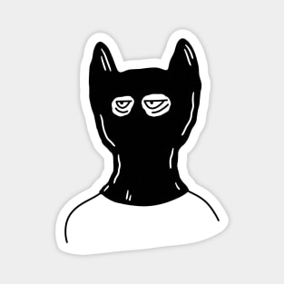 Tired Cat with Balaclava Magnet