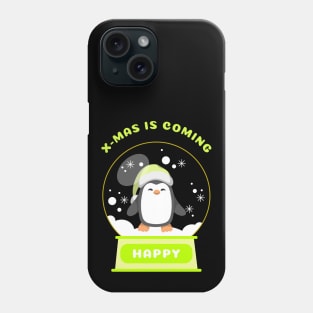 Xmas Is Coming Happy Penguin (Yellow) Phone Case