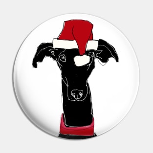 greyhound christmas Pin