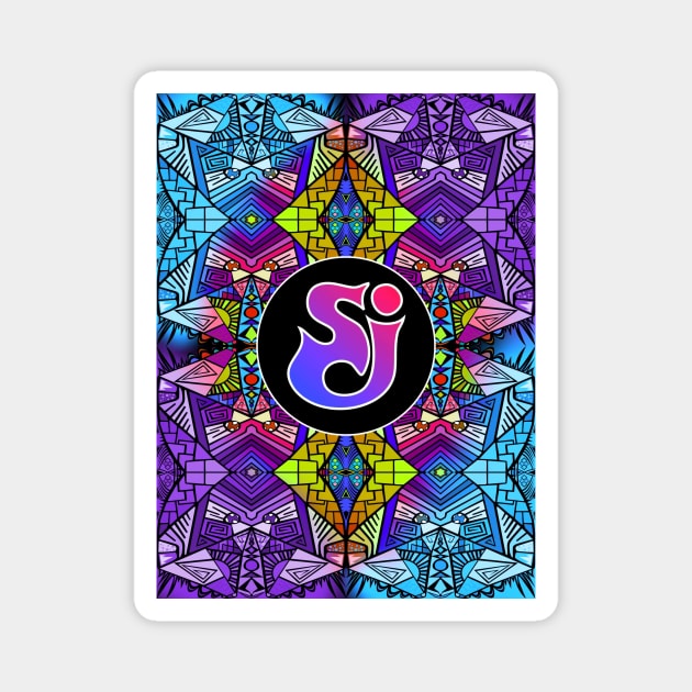 String Cheese Incident - Blue Purple Trippy Pattern Magnet by ShawnBallardDesigns