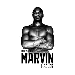 Marvelous Marvin Hagler Boxing Legend Signature Vintage Retro 80s 90s Bootleg Rap Style T-Shirt