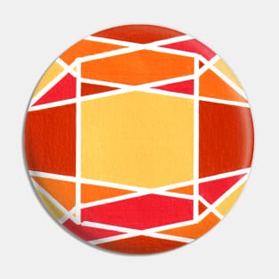 Inverted Orange Yellow Gemstone Geometric Abstract Acrylic Painting Pin