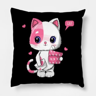 Cat love design Pillow