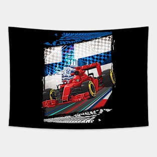 Formula Finland Racing Circuit Car Map Grand Prix Race Tapestry