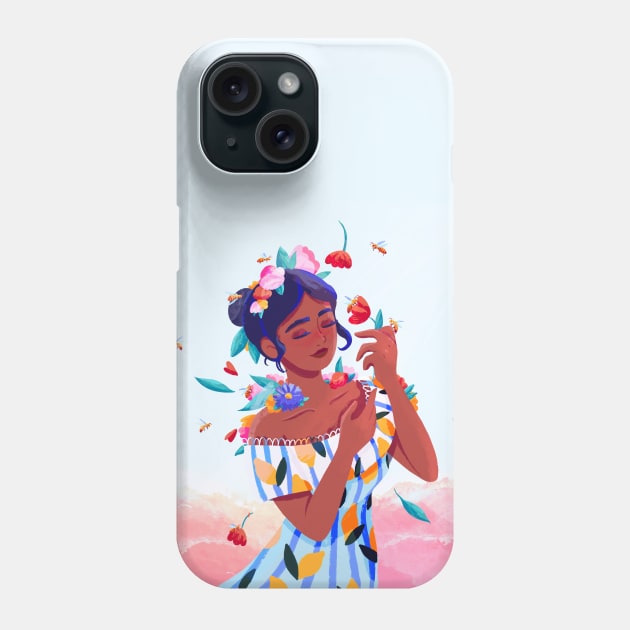 Lemony Flowers Phone Case by kjm.illustrations