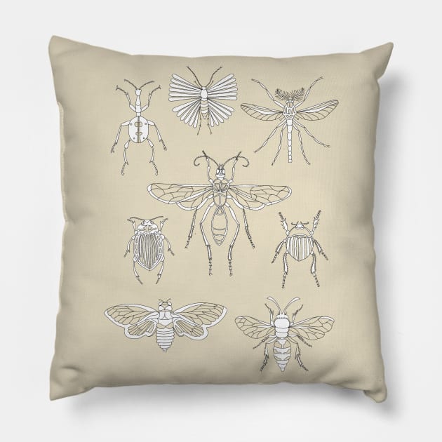 Bugs Everywhere Pillow by GnauArt