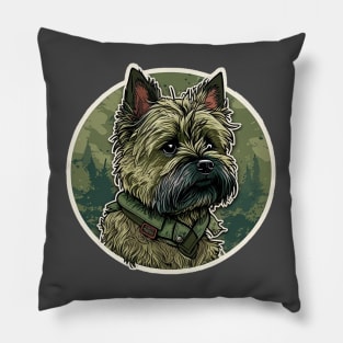 Cairn Terrier Camouflage Motif Pillow