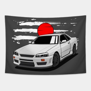 Japan car GTR R34 - JDM Tapestry