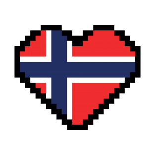 Norway Flag Pixel Art, Norwegian Flag  pixel art T-Shirt