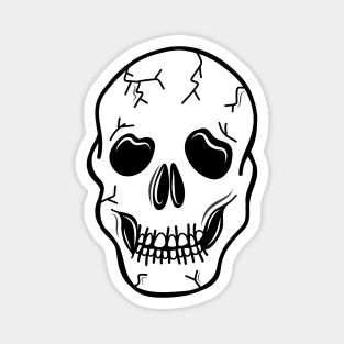 Spooky Skeleton Skull Face Cartoon on a White Backdrop, made by EndlessEmporium Magnet