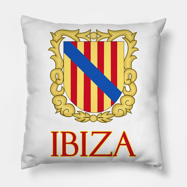 Ibiza, Balearic Islands, Spain - Coat of Arms Design Pillow by Naves