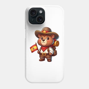 Cute traveling cowboy bear Phone Case