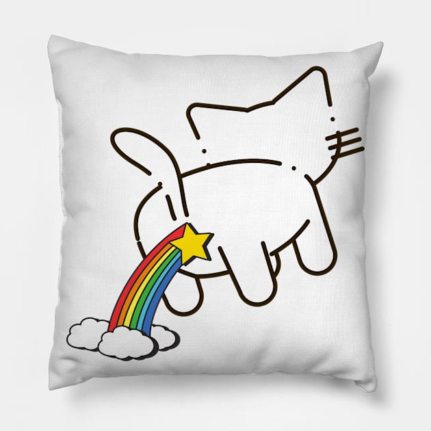 Popping Cat Pillow by JaunzemsR