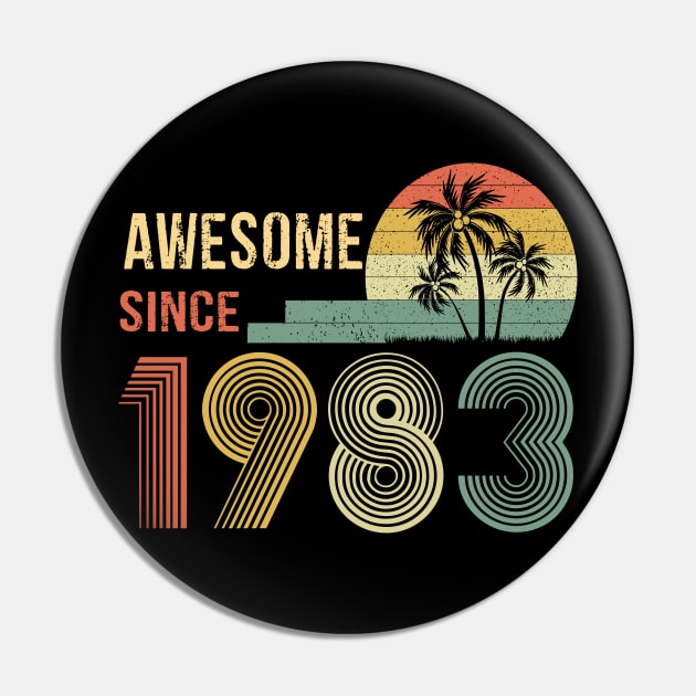 39 Years Old Awesome Since 1983 Gifts 39th Birthday Gift Pin by peskybeater