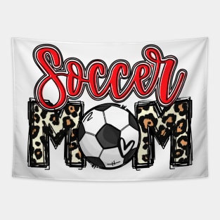 Soccer Mom Red Leopard Tapestry