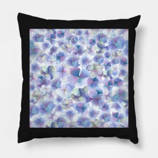 Hydramgea flowers blossom watercolor allover romantic print Pillow