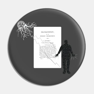 Frankenstein Literary Collage Pin