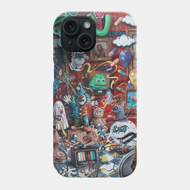 Your Memories Are Lies XXV: Meme Museum | Inside An Apocalyptic Labyrinth | Fantasy VS Reality | Original Tyler Tilley Phone Case by Tiger Picasso