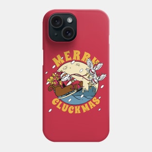 Merry Cluckmas // Funny Christmas Chickens & Santa Phone Case