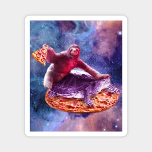 Trippy Space Sloth Turtle - Sloth Pizza Magnet