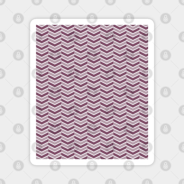 Dusty Plum, Purple and White Chevron Arrow Pattern Magnet by squeakyricardo